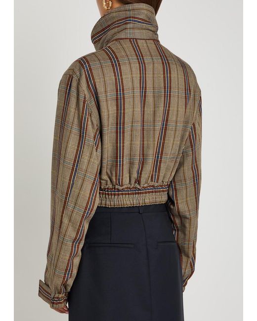 Vivienne Westwood Brown Memphis Plaid Woven Bomber Jacket