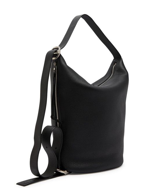 Loewe Black Loop Medium Grained Leather Bucket Bag for men