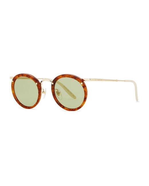 Gucci Multicolor Tortoiseshell Round-frame Sunglasses