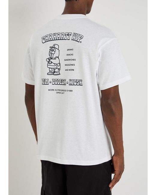 Carhartt White Sandwich Printed Cotton T-Shirt for men