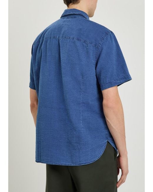 Paul Smith Blue Relaxed Textured Cotton Shirt for men
