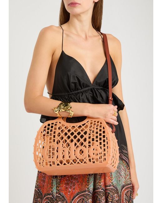Chloé Orange Cage Jelly Tote Bag