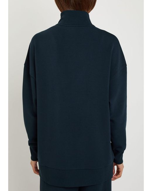 Varley Blue Masie Half-Zip Stretch-Jersey Sweatshirt