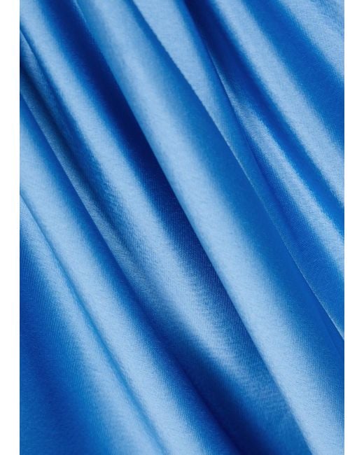 Galvan Blue Portico Halterneck Satin Gown