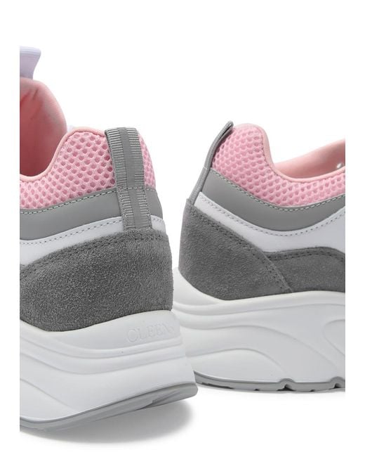 Cleens White Aero Runner Bubblegum Panelled Mesh Sneakers Uk9 for men