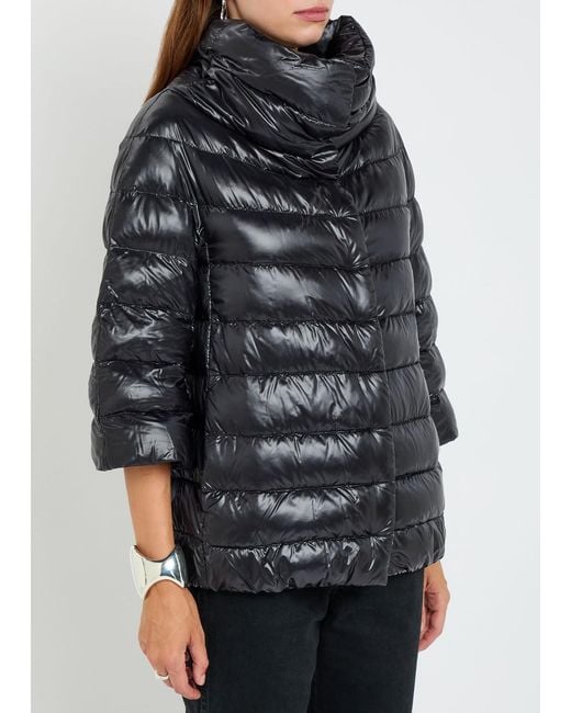 Herno Black Quilted Shell Jacket