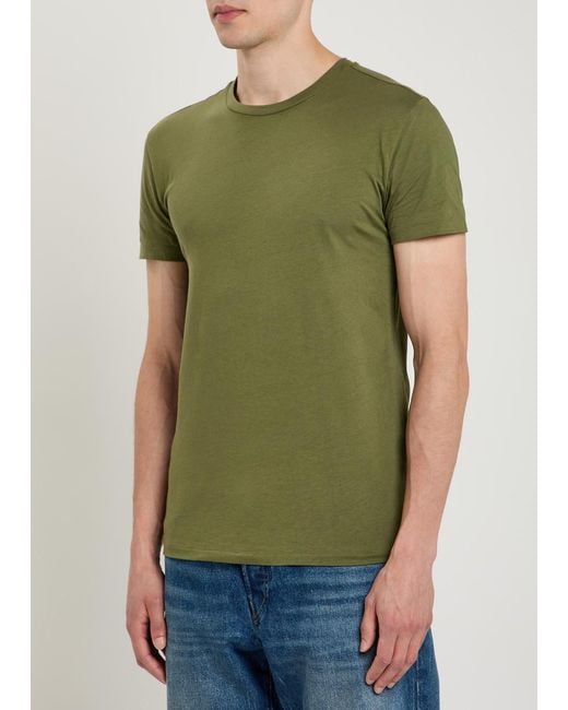 Polo Ralph Lauren Green Logo-Embroidered Cotton T-Shirt for men