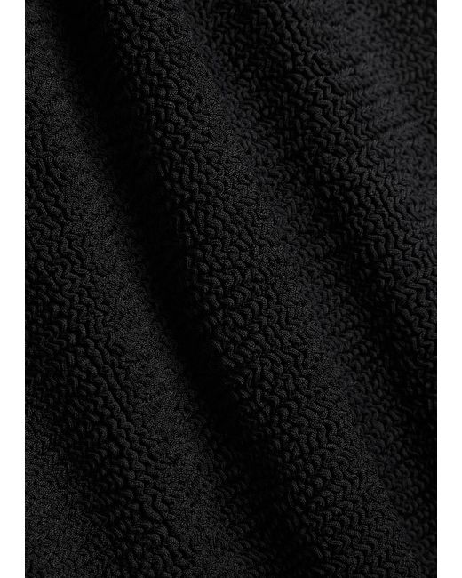 Hunza G Black Coverage Nancy One-Shoulder Crinkle Swimsuit
