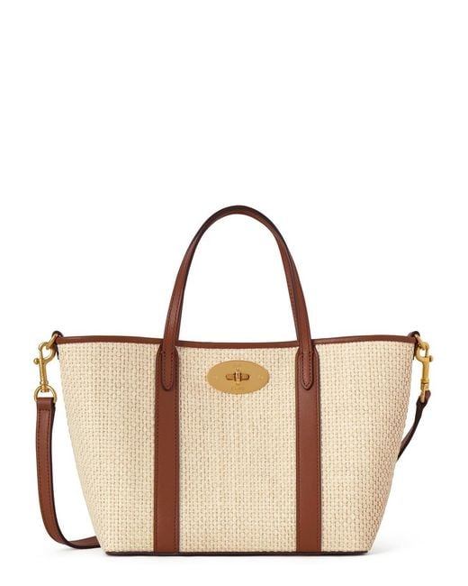 Mulberry Brown Bayswater Mini Raffia Cross-Body Bag
