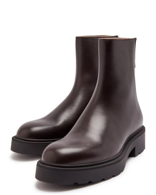The Row Brown Nobilis Fast Leather Ankle Boots