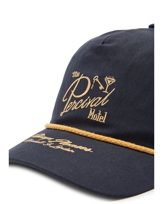 Percival Blue Kingsley Logo-Embroidered Cotton-Blend Cap for men