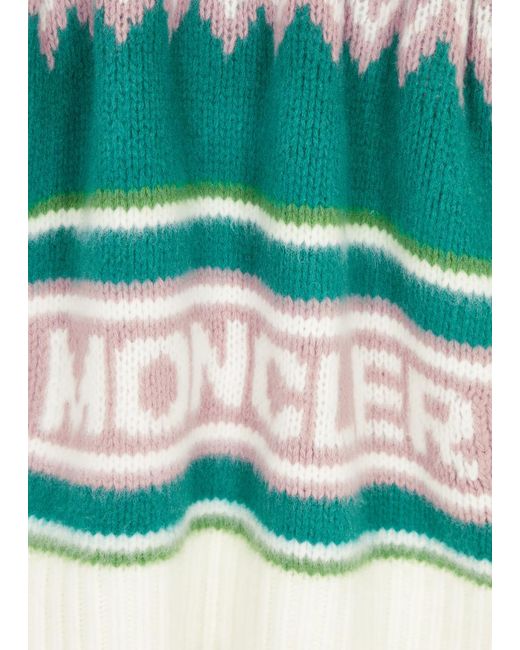 Moncler Multicolor Logo-intarsia Wool Jumper