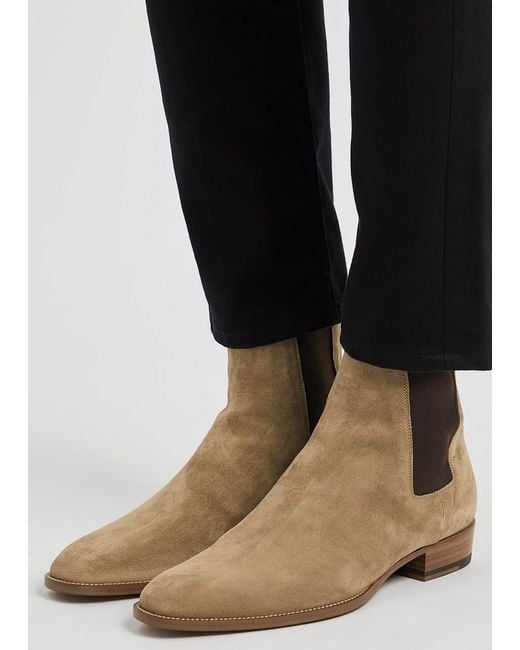 Saint Laurent Brown Wyatt 30 Suede Chelsea Boots for men