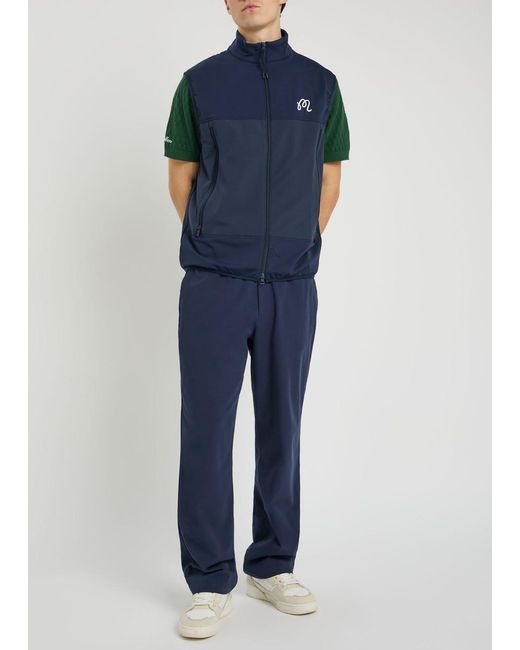 Malbon Blue Albatross Logo-Embroidered Jersey Vest for men