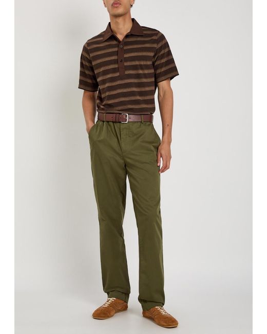 Oliver Spencer Green Ashdown Straight-Leg Cotton Trousers for men