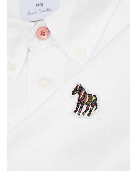 PS by Paul Smith White Logo Cotton Shirt for men