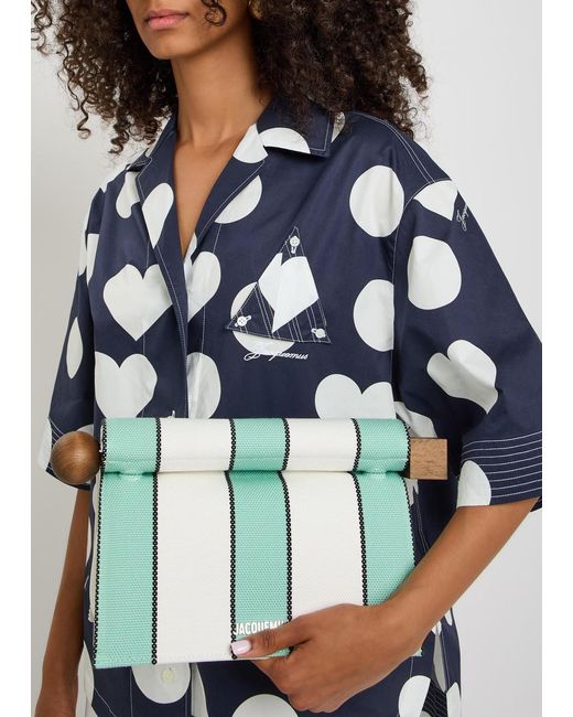Jacquemus Blue La Chemise Marin Polka Dot Cotton-Poplin Shirt