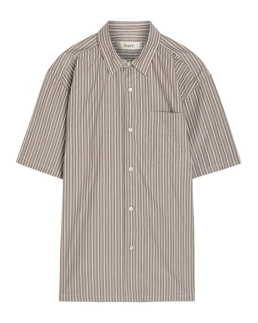 Forét Gray Striped Cotton Shirt for men