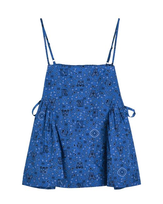 Damson Madder Blue Cressida Paisley Cotton Top