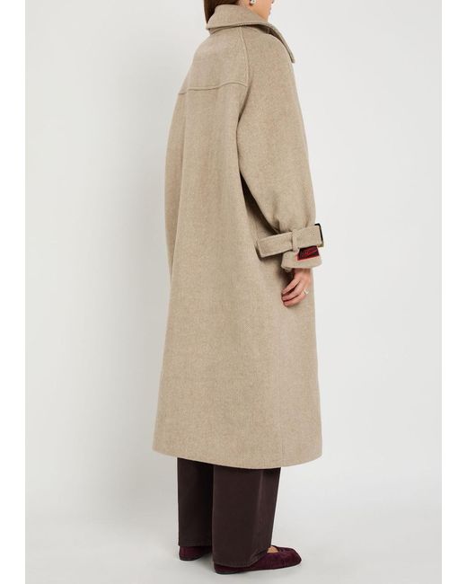 Damson Madder Natural Jude Herringbone Wool-Blend Coat