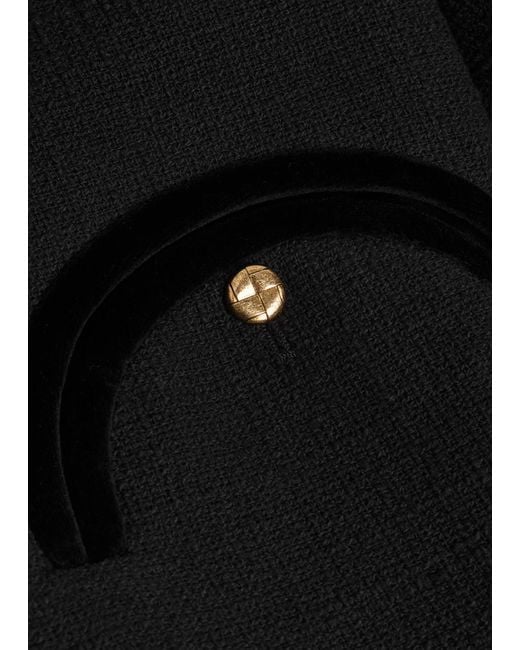 Blazé Milano Black Shamo Bolero Velvet-Trimmed Tweed Jacket