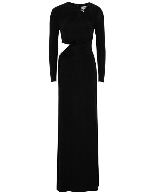 Misha Black Akari Cut-Out Stretch-Jersey Maxi Dress