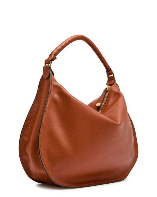 Chloé Brown Marcie Medium Leather Shoulder Bag