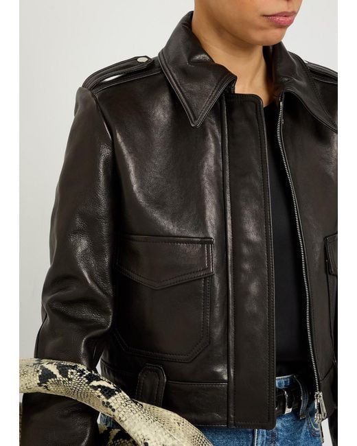 Khaite Black Cordelia Leather Jacket