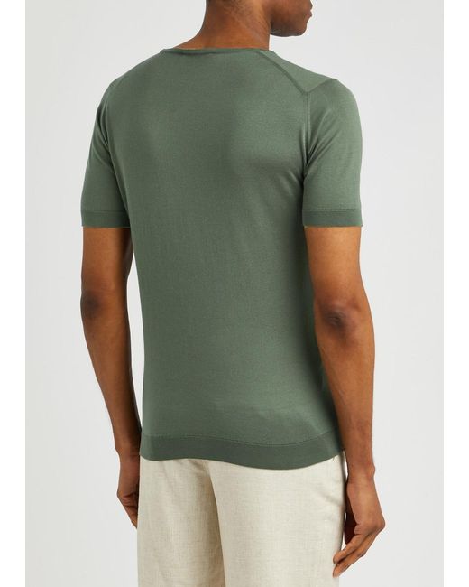 John Smedley Green Belden Cotton T-Shirt for men