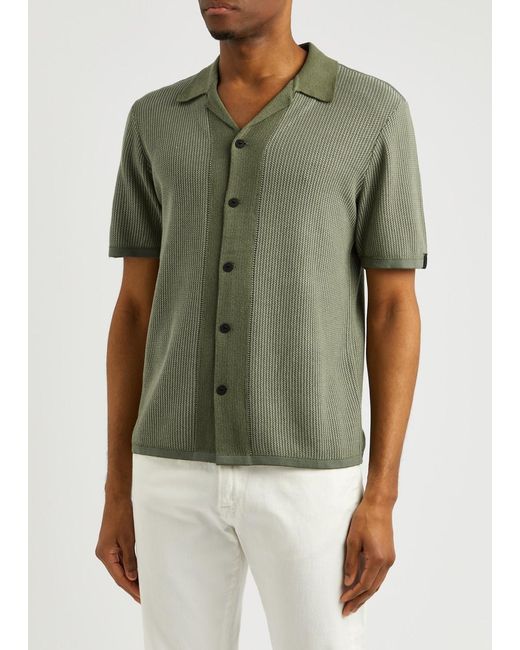Rag & Bone Green Harvey Knitted Shirt for men