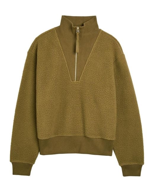 Varley Green Jaylin Half-Zip Fleece Sweatshirt