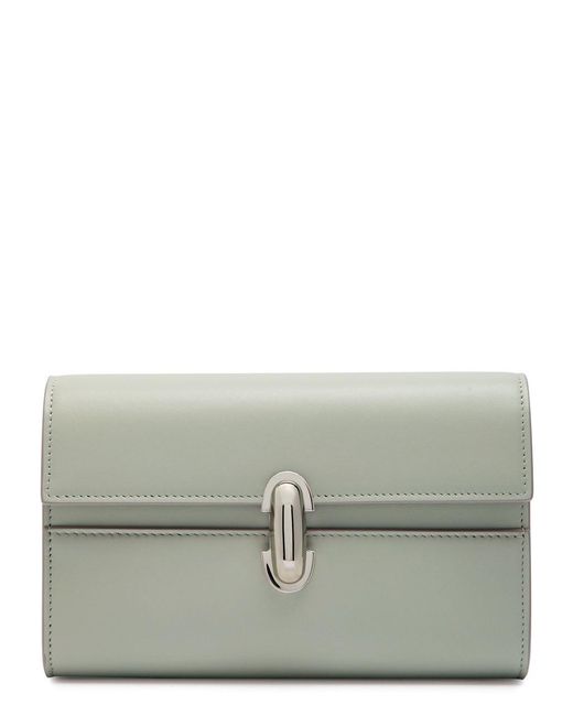 SAVETTE Gray Symmetry Mini Leather Clutch