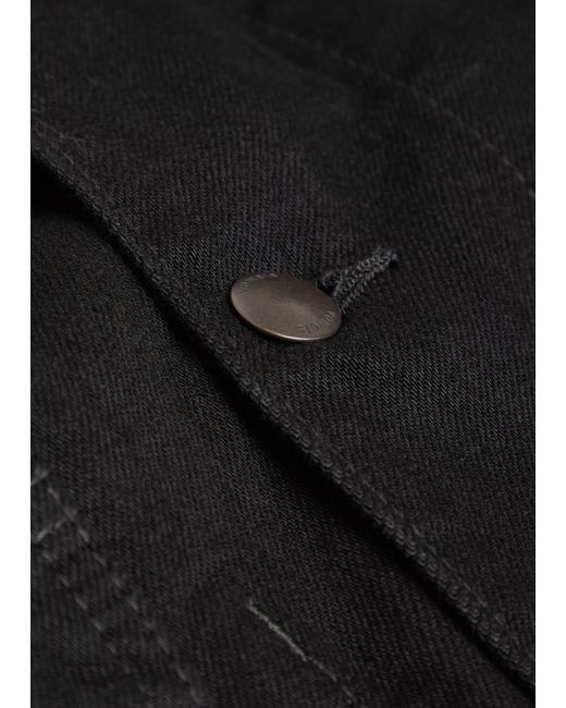vowels Black Patch Pocket Denim Jacket for men