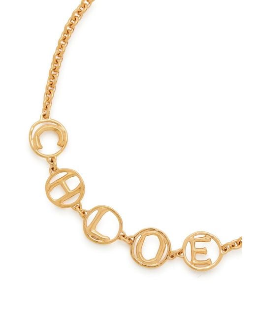 Chloé Metallic The Chloé Script Necklace