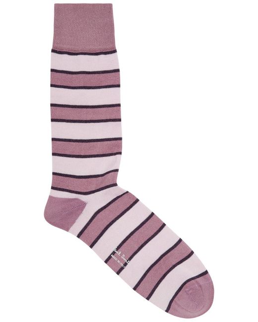 Paul Smith Purple Eric Striped Stretch-cotton Socks for men