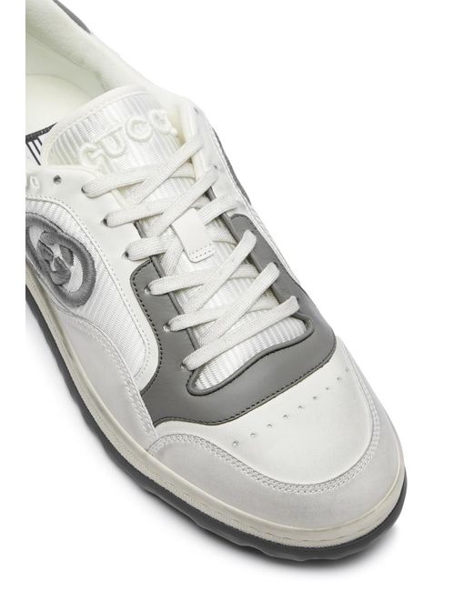 Gucci Gray Mac80 Panelled Distressed Leather Sneakers for men