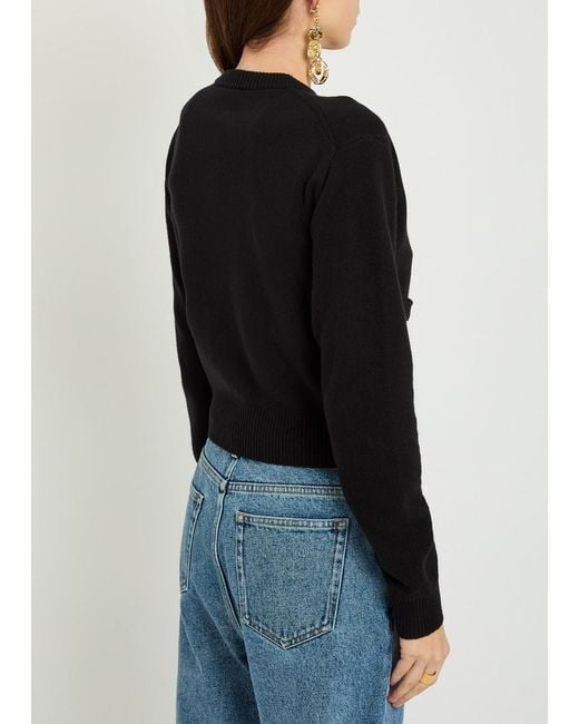 Chloé Black Embellished-Pocket Wool And Cashmere-Blend Cardigan