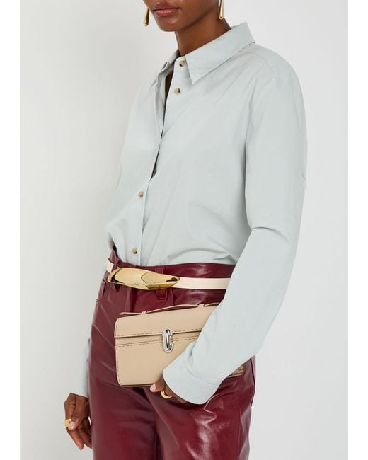SAVETTE Natural Symmetry Grained Leather Pochette