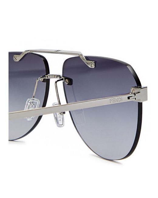 Fendi Blue Sky Rimless Aviator-Style Sunglasses for men