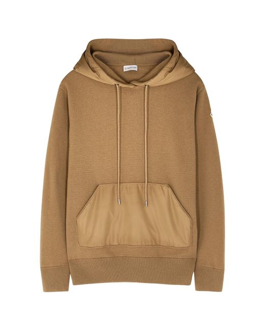 Moncler Brown Camel Hooded Wool-Blend Sweatshirt