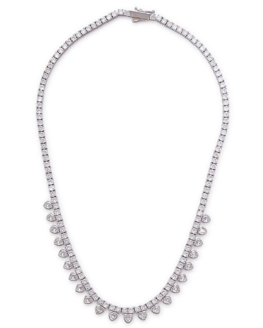 Fallon White Bezel Bib Crystal-embellished Necklace