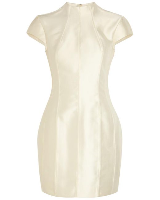 De La Vali Natural Zena Darted Crepe Mini Dress