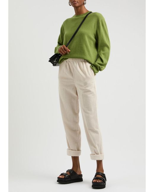 American Vintage Natural Padow Cropped Corduroy Trousers