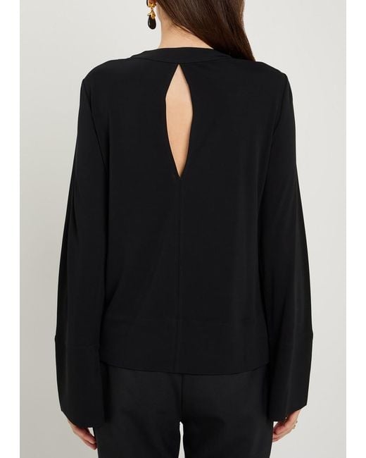 Joseph Black Fabiola Keyhole Jersey Blouse