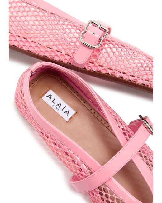 Alaïa Pink Mesh Ballet Flats