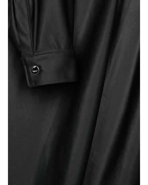 Max Mara Black Bonn Belted Satin-Jersey Mini Dress