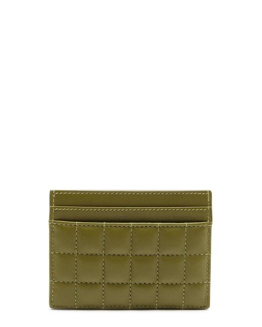 Saint Laurent Green Quilted Leather Card Holder