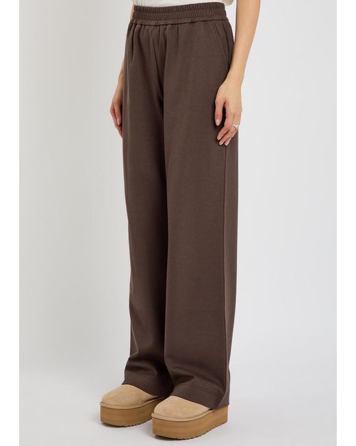 Moncler Brown Wide-Leg Cotton-Blend Sweatpants
