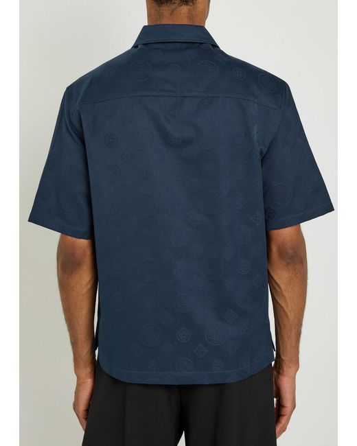 Casablanca Blue Monogram Cotton Shirt for men