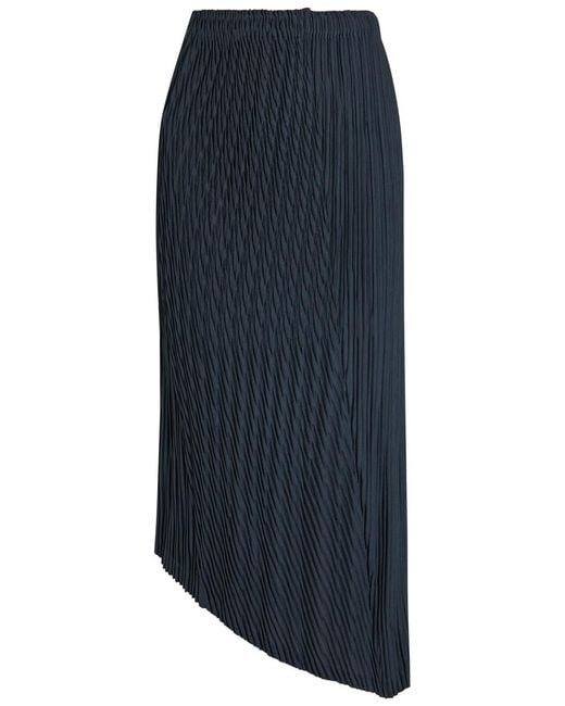 Issey Miyake Blue Unfurling Pleats Woven Midi Skirt